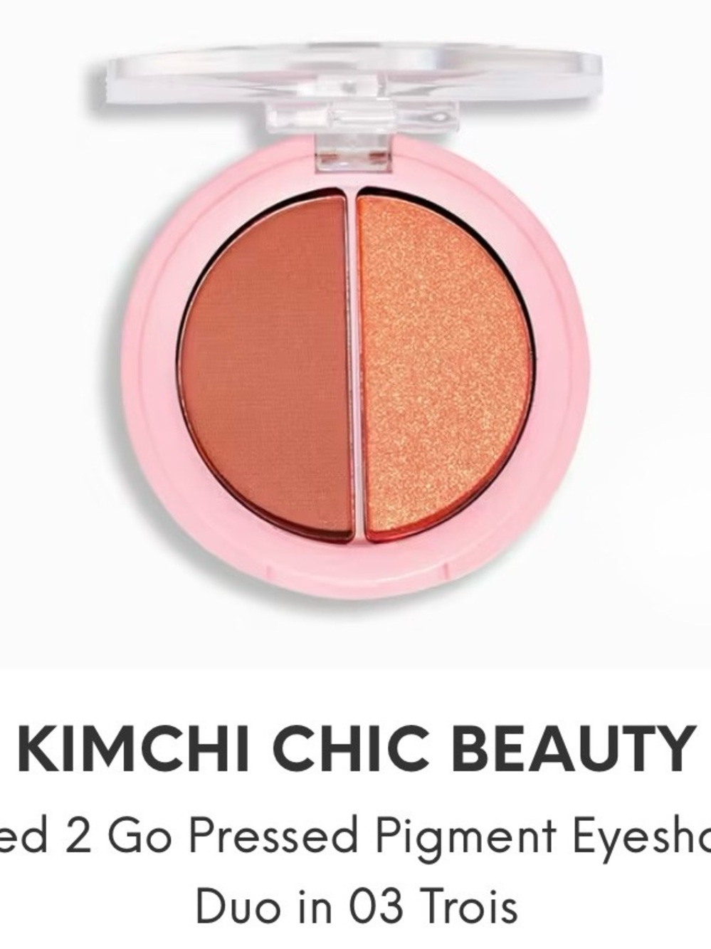 Kimchi Chic Beauty Two-Tone Eyeshadow Duo - Matte Warm Brown & Shimmery Peach